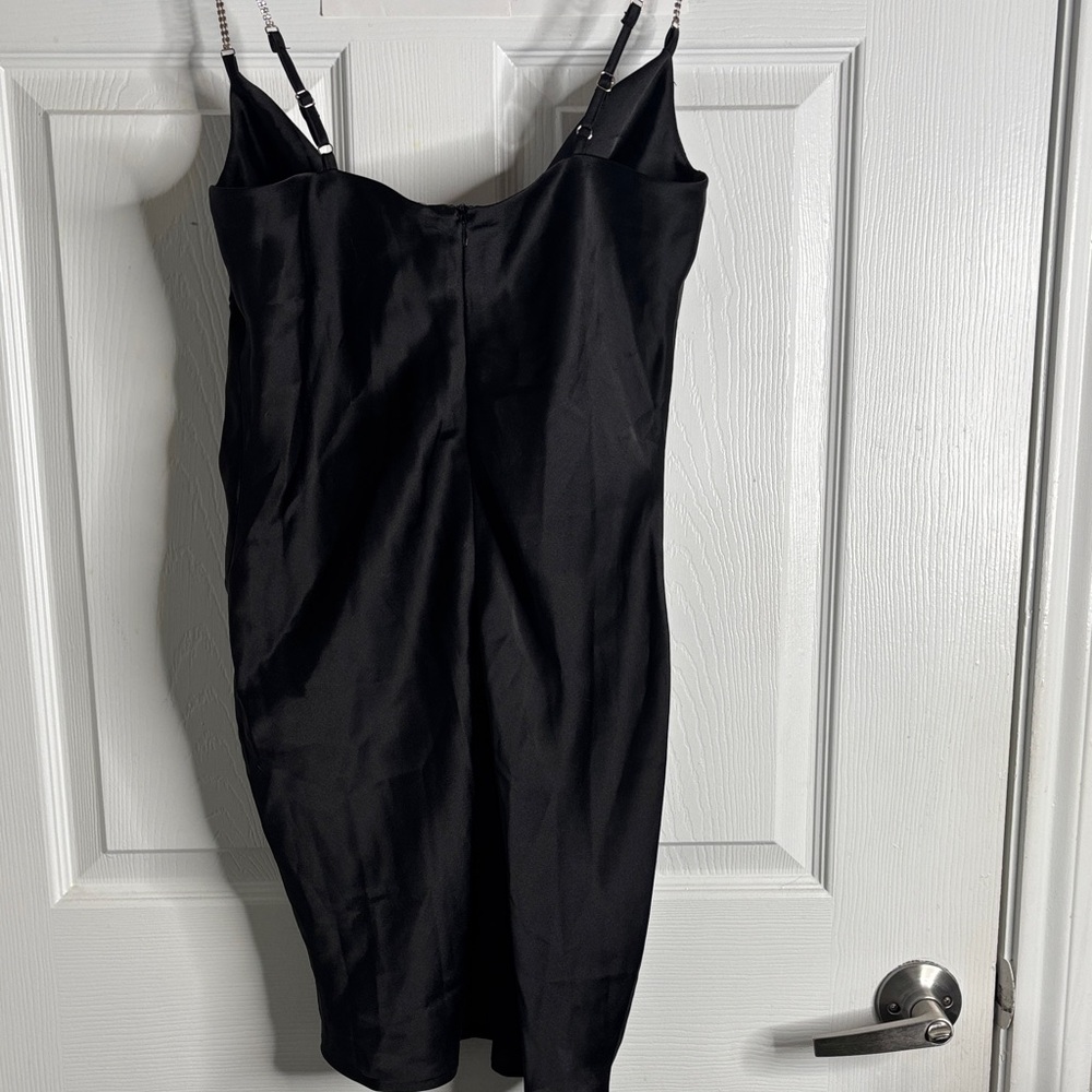 Glam Black Satin Dress - Picture 5 of 8